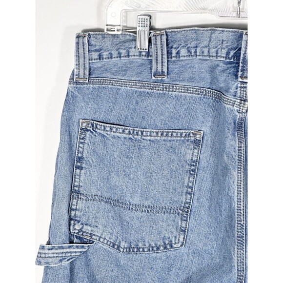Levi Strauss Signature Carpenter Jeans Mens 38x32 Blue Denim Workwear Pants - Picture 12 of 16